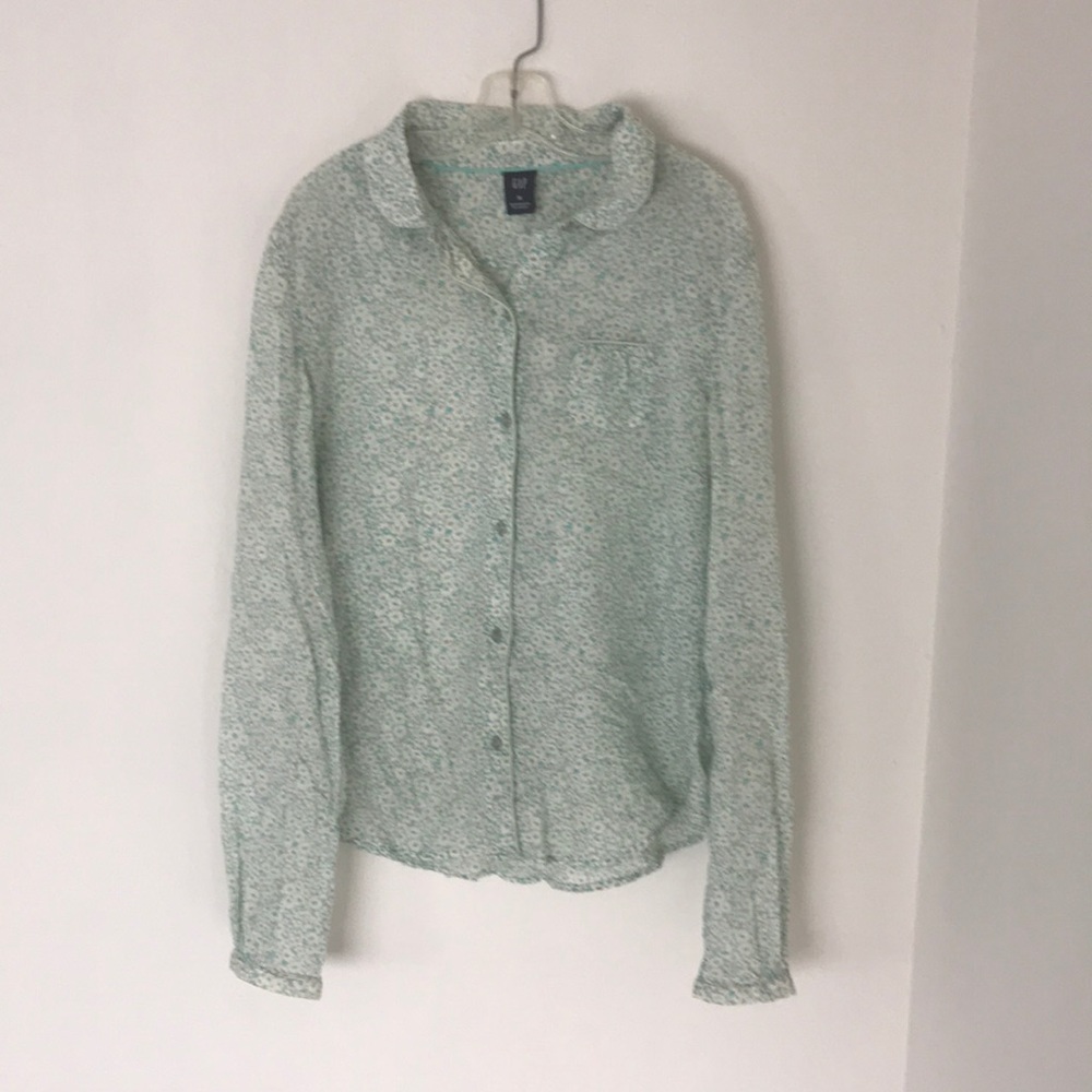 GAP Floral Button Down Blouse